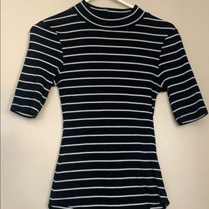 Black stripped body suit